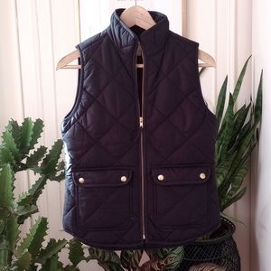 J. Crew Factory Dark Blue Quilted Vest